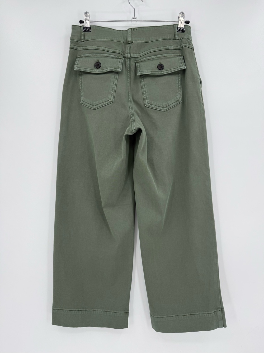SPANX Twill Crop Wide Leg Pant in Olive Green Size MP - Picture 11 of 12